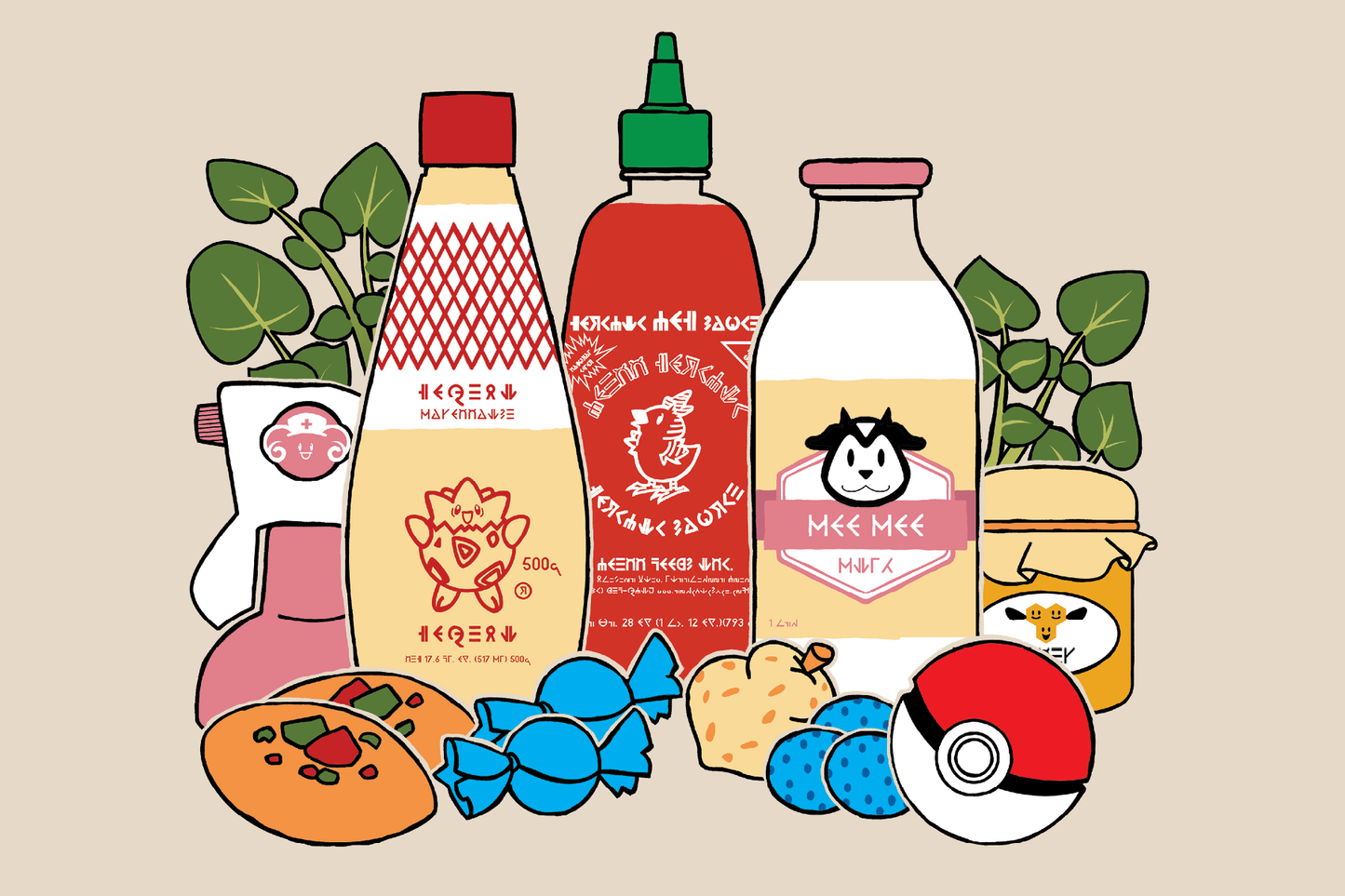PokeGroceries - Pokémon Inspired 4x6 Postcard / Print
