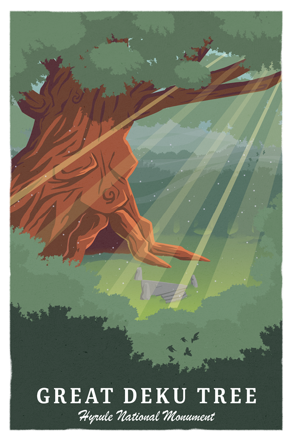 Great Deku Tree Hyrule National Monument - Zelda Inspired 4x6 Postcard / Print