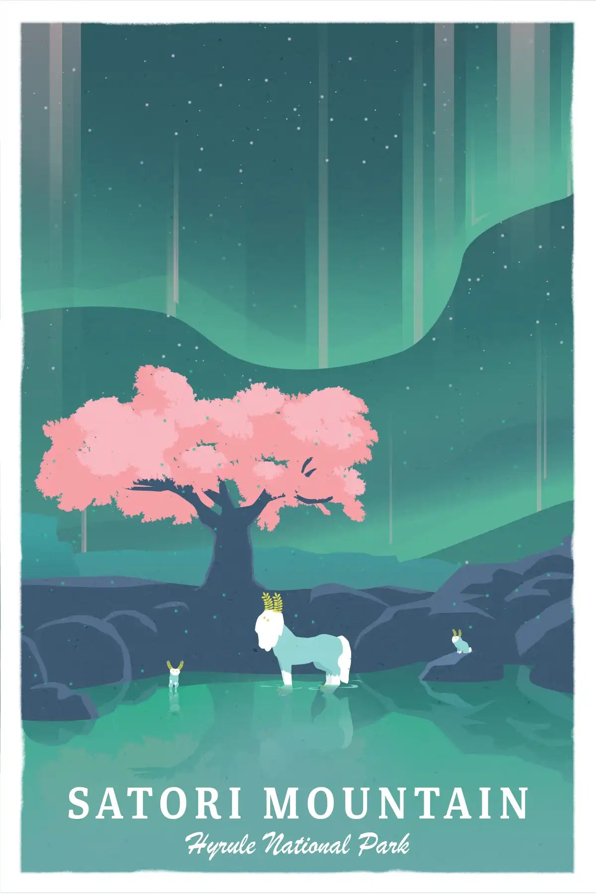 Satori Mountain Hyrule National Park - Zelda Inspired 4x6 Postcard / Print