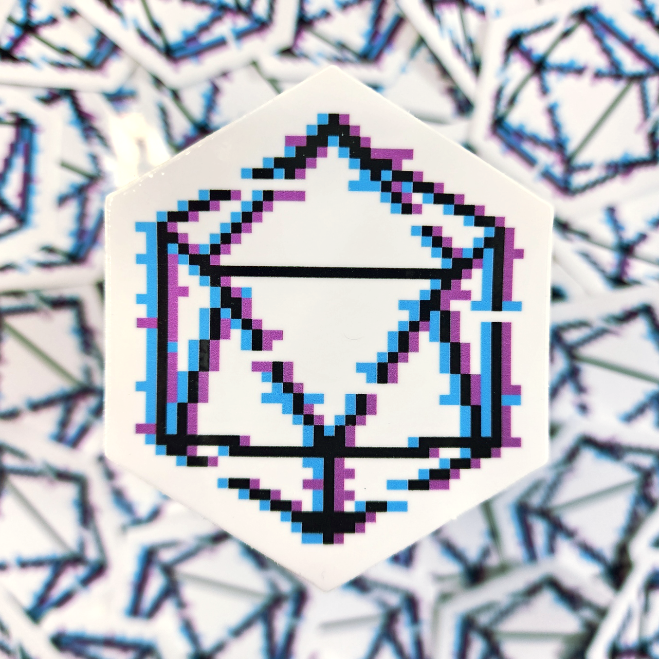 DND D20 Pixel Glitch Sticker