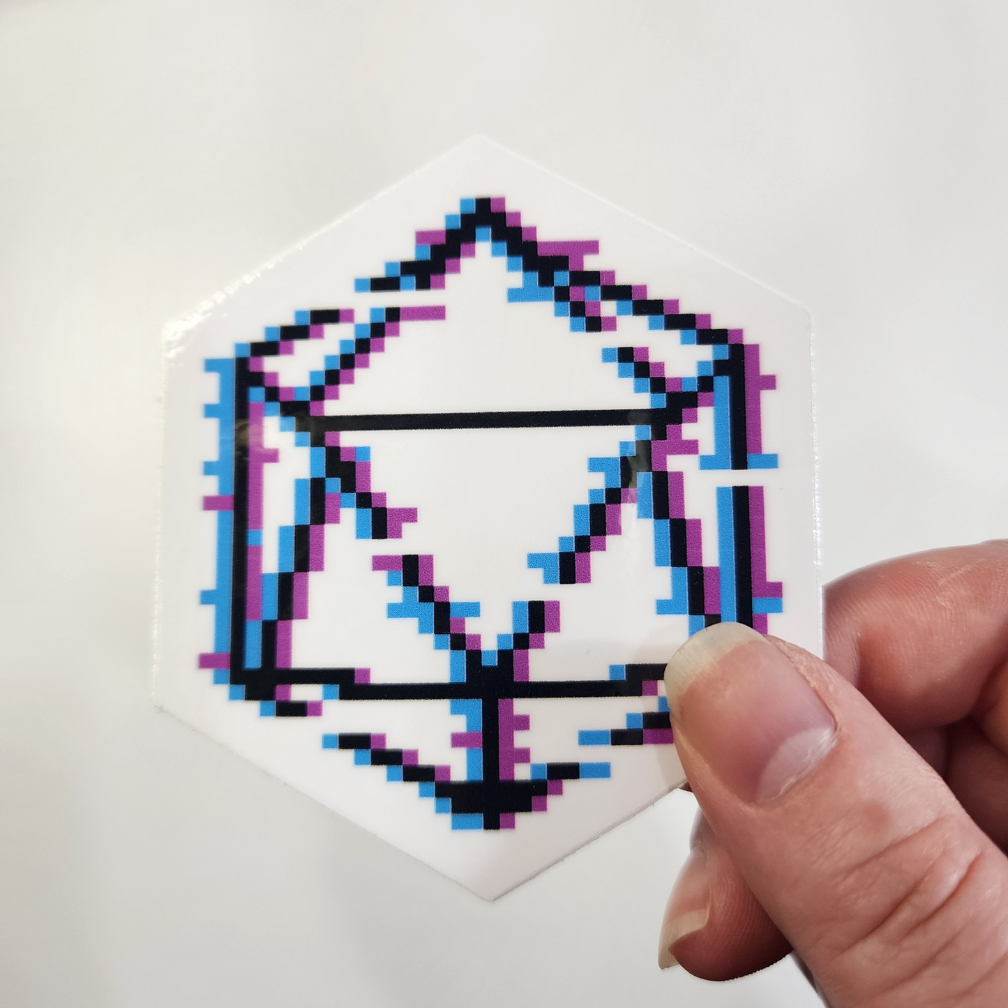 DND D20 Pixel Glitch Sticker
