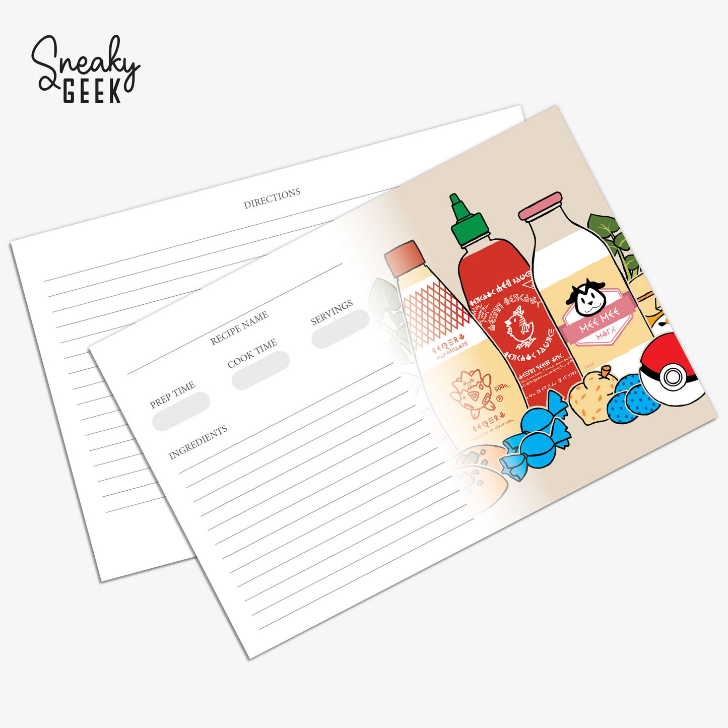 PokeGroceries - Pokémon Inspired 4x6 Recipe Card - Set of 3